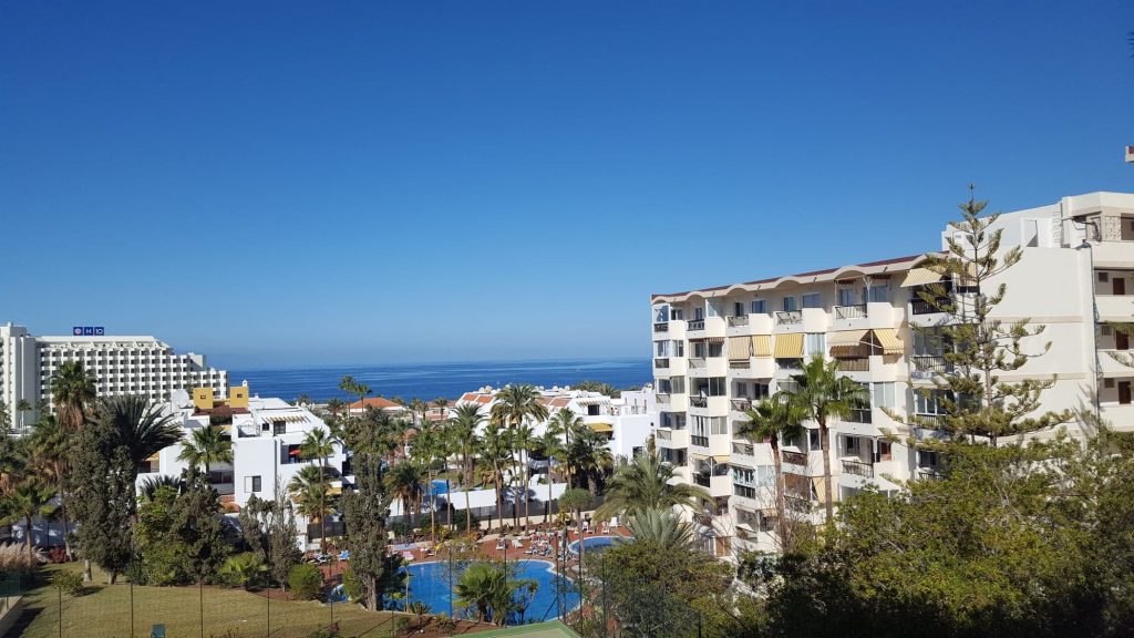 view on the swimming pools and the ocean